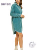 Curvy Midnight Sky Corduroy Shirt Dress