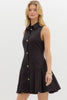 Golden Pleated Mini Dress