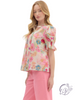 Dewtrace Smocked Tie Neck Top