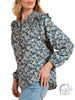 Floral Fantasy Tie-Neck Blouse