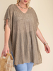 Curvy Who Knew Woven V-Neck Top