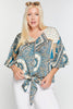 Curvy Sign of the Times Blouse in Navy