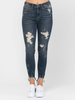 Aleah Mid-Rise Destroyed Hem Skinny by Judy Blue