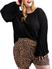 Curvy Times of Fun Pleated Sleeve Blouse
