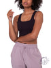 Ribbed Square Neck Cropped Tank