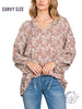 Curvy Meadow Song Floral Blouse