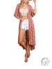 FLORAL HI-LOW CARDIGAN WITH SMOCKED WAIST