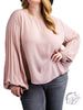 Curvy Times of Fun Pleated Sleeve Blouse