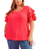 Curvy Stick To It Ruffle Top