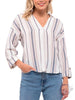 Rising Sun Striped V-Neck Top