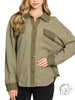 Cozy Chic Mixed Fabric Shirt