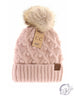 Bobble Knit Fur Pom CC Beanie