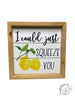WOOD FRAMED LEMON TABLETOP/WALL SIGN